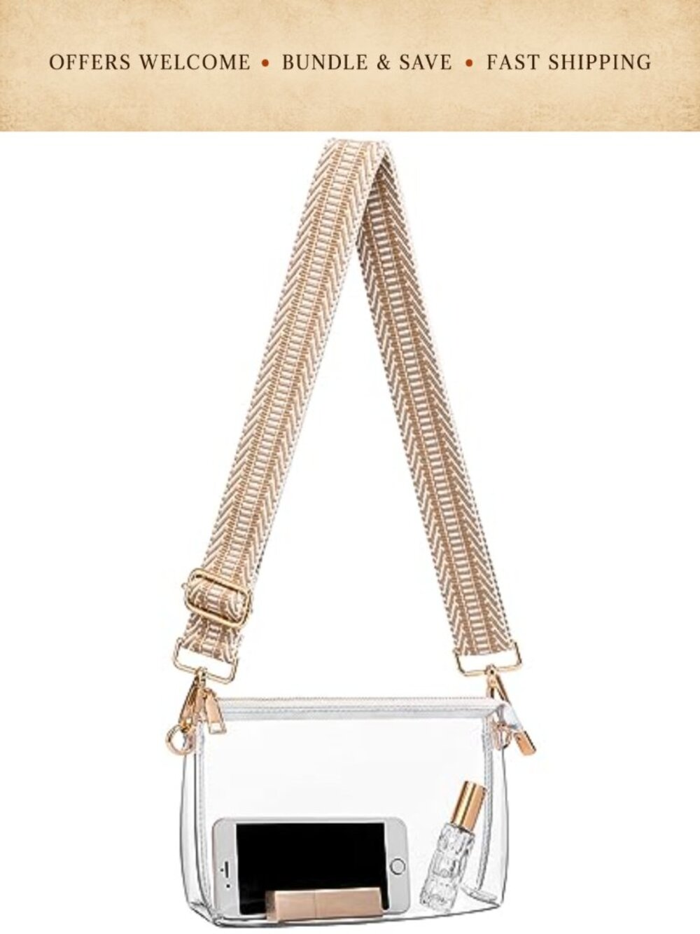Clear Crossbody Bag Stadium Approved Purse PVC